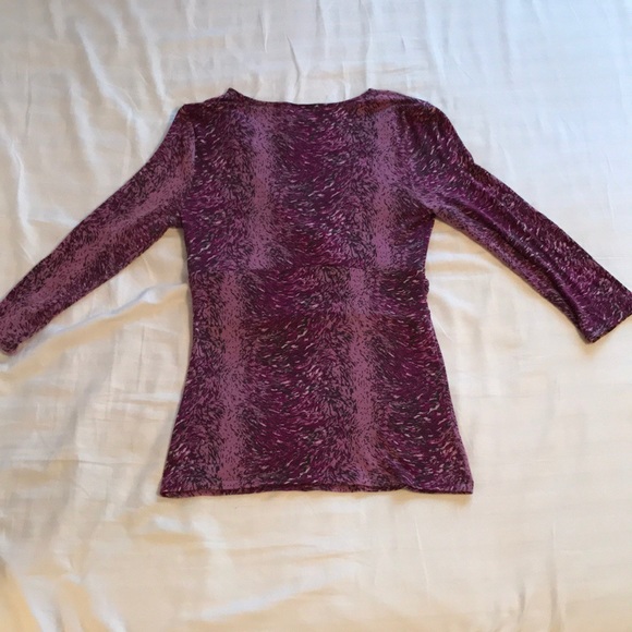 🌟ANN TAYLOR 3/4 Sleeve Mock Wrap V Neck Top, Small - Picture 3 of 8